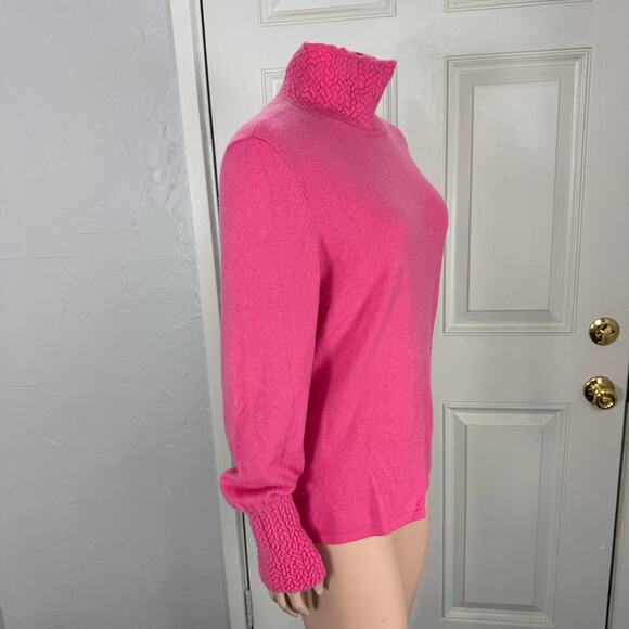 Classicies Entier Women's Sweater M Turtle Neck Cashmere Pullover L/S Pink B3-22 - Picture 4 of 5